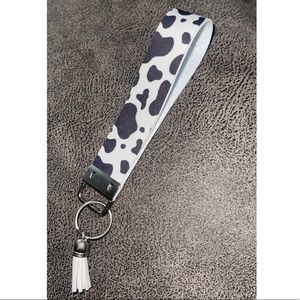 Cow print keychain